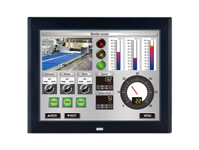 Idec, HG5G-VFXT22MF-B, Color TFT, -4-140 Operating Temperature, 56 MB, 24VDC, 25 Watts, Panel Mount